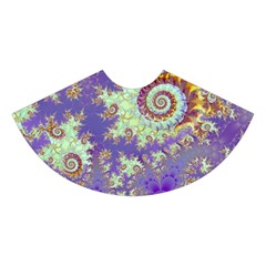 Sea Shell Spiral, Abstract Violet Cyan Stars Midi Sleeveless Dress from ZippyPress Skirt Front