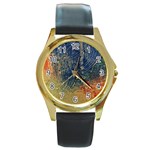 3 colors paint                    Round Gold Metal Watch