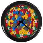Stained glass                        Wall Clock (Black)