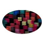 Colorful horizontal paint strokes                         Magnet (Oval)