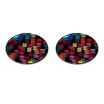 Colorful horizontal paint strokes                         Cufflinks (Oval)