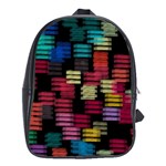 Colorful horizontal paint strokes                         School Bag (Large)
