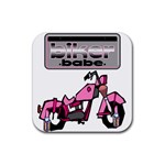 Biker Babe Rubber Coaster (Square) 