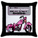 Biker Babe Throw Pillow Case (Black)