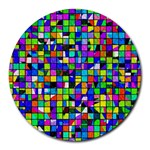 Colorful squares pattern                             Round Mousepad
