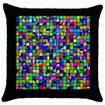 Colorful squares pattern                             Throw Pillow Case (Black)