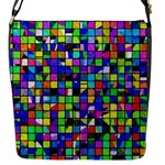 Colorful squares pattern                             Flap Closure Messenger Bag (S)