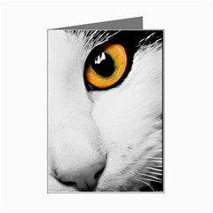 cat yellow eyes Mini Greeting Card from ZippyPress Left