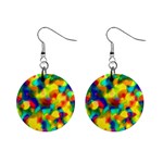 Colorful watercolors texture                                    1  Button Earrings