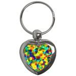 Colorful watercolors texture                                    Key Chain (Heart)
