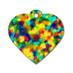 Colorful watercolors texture                                    Dog Tag Heart (One Side)