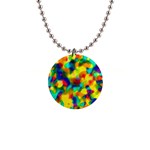 Colorful watercolors texture                                    1  Button Necklace