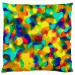 Colorful watercolors texture                              Large Flano Cushion Case (Two Sides)