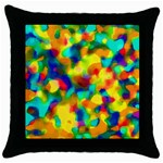 Colorful watercolors texture                                    Throw Pillow Case (Black)