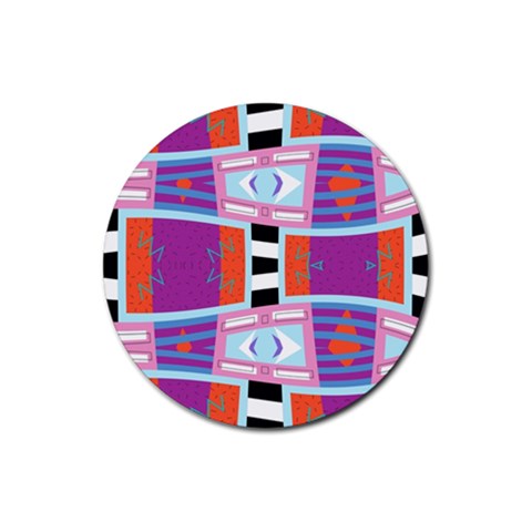 Mirrored distorted shapes                                    Rubber Coaster (Round) from ZippyPress Front