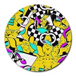 Shapes on a yellow background                                         Round Mousepad