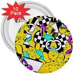 Shapes on a yellow background                                         3  Button (10 pack)