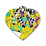 Shapes on a yellow background                                         Dog Tag Heart (One Side)