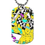 Shapes on a yellow background                                         Dog Tag (One Side)