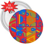 Colorful shapes in tiles                                                   3  Button (10 pack)