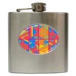 Colorful shapes in tiles                                                   Hip Flask (6 oz)