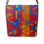 Colorful shapes in tiles                                                   Flap Closure Messenger Bag (L)