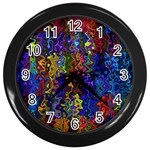 Colorful waves                                                     Wall Clock (Black)
