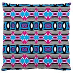 Blue pink shapes rows.jpg                                                 Standard Flano Cushion Case (Two Sides)