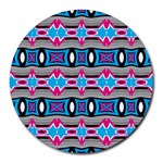 Blue pink shapes rows.jpg                                                       Round Mousepad