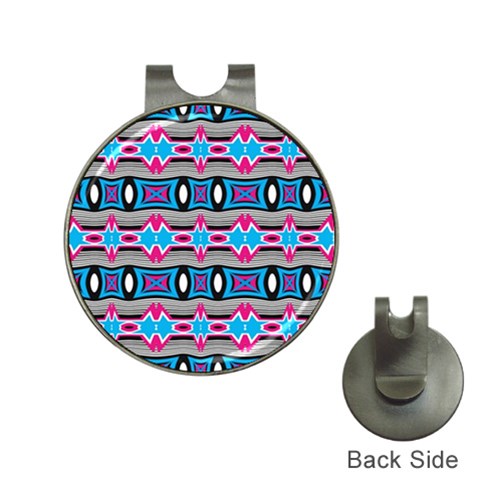 Blue pink shapes rows.jpg                                                       Golf Ball Marker Hat Clip from ZippyPress Front