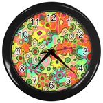 Colorful shapes          Wall Clock (Black)