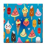 Cute food characters clipart             Tile Coaster