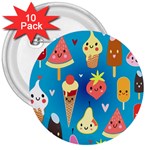 Cute food characters clipart             3  Button (10 pack)