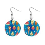 Cute food characters clipart             1  Button Earrings