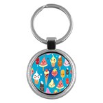 Cute food characters clipart             Key Chain (Round)