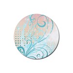 Pink Blue Pattern Rubber Round Coaster (4 pack)
