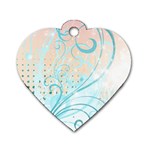 Pink Blue Pattern Dog Tag Heart (One Side)