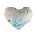 Pink Blue Pattern Standard 16  Premium Flano Heart Shape Cushion 