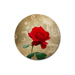 Red Rose Art Magnet 3  (Round)