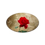 Red Rose Art Sticker Oval (10 pack)