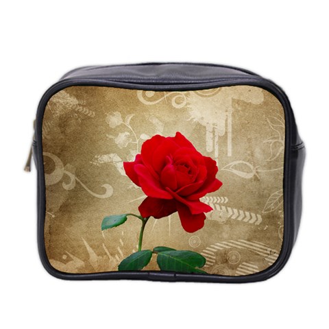 Red Rose Art Mini Toiletries Bag (Two Sides) from ZippyPress Front