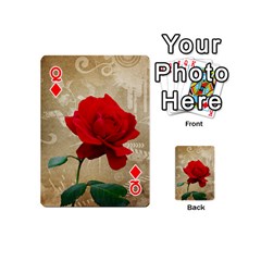 Queen Red Rose Art Playing Cards 54 (Mini) from ZippyPress Front - DiamondQ