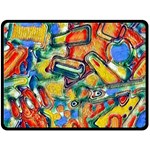 Colorful painted shapes                     Fleece Blanket