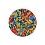 Colorful painted shapes                      Rubber Coaster (Round)