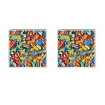 Colorful painted shapes                      Cufflinks (Square)