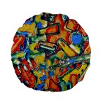 Colorful painted shapes                     Standard 15  Premium Flano Round Cushion