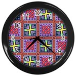 Shapes in squares pattern                       Wall Clock (Black)