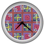 Shapes in squares pattern                       Wall Clock (Silver)