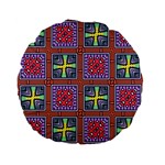 Shapes in squares pattern                      Standard 15  Premium Flano Round Cushion