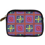 Shapes in squares pattern                       Digital Camera Leather Case